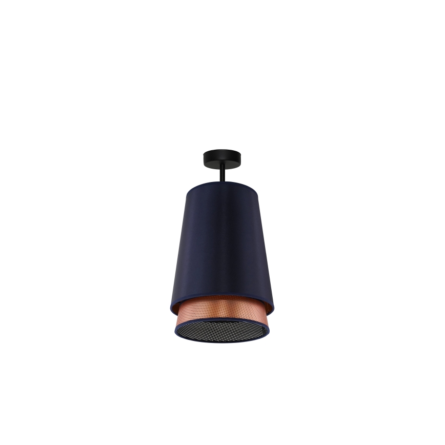 Duolla - Ytmonterad ljuskrona BELL SHINY 1xE27/15W/230V diameter 25 cm blå/koppar