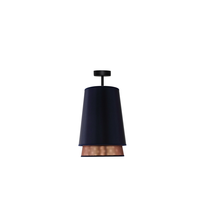 Duolla - Ytmonterad ljuskrona BELL SHINY 1xE27/15W/230V diameter 25 cm blå/koppar