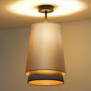 Duolla - Ytmonterad ljuskrona BELL SHINY 1xE27/15W/230V diameter 25 cm silver/svart