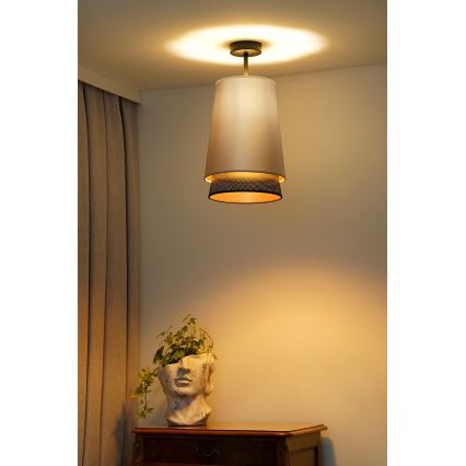 Duolla - Ytmonterad ljuskrona BELL SHINY 1xE27/15W/230V diameter 25 cm silver/svart