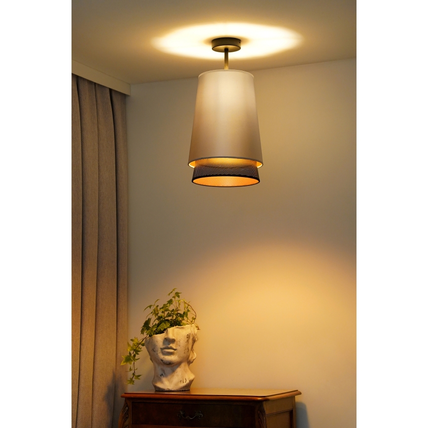 Duolla - Ytmonterad ljuskrona BELL SHINY 1xE27/15W/230V diameter 25 cm silver/svart