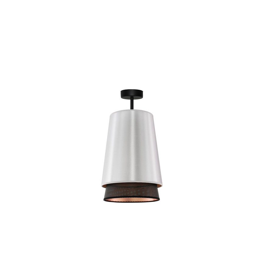 Duolla - Ytmonterad ljuskrona BELL SHINY 1xE27/15W/230V diameter 25 cm silver/svart