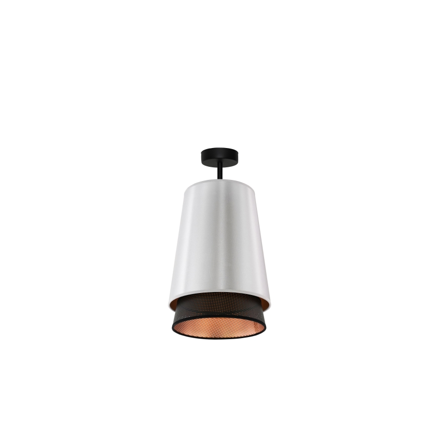 Duolla - Ytmonterad ljuskrona BELL SHINY 1xE27/15W/230V diameter 25 cm silver/svart
