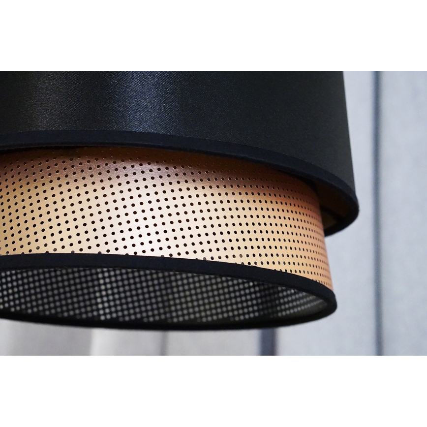 Duolla - Ytmonterad ljuskrona BELL SHINY 1xE27/15W/230V diameter 25 cm svart/koppar