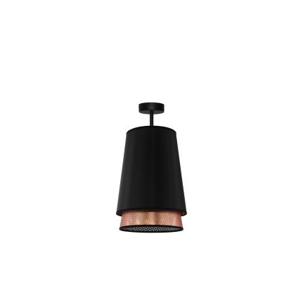 Duolla - Ytmonterad ljuskrona BELL SHINY 1xE27/15W/230V diameter 25 cm svart/koppar