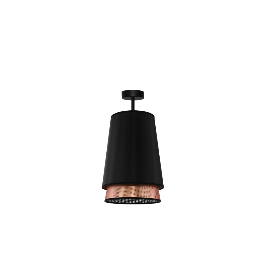 Duolla - Ytmonterad ljuskrona BELL SHINY 1xE27/15W/230V diameter 25 cm svart/koppar
