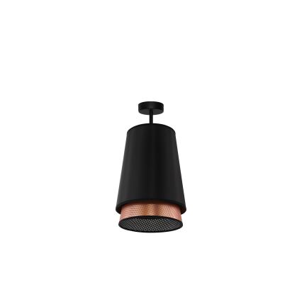Duolla - Ytmonterad ljuskrona BELL SHINY 1xE27/15W/230V diameter 25 cm svart/koppar