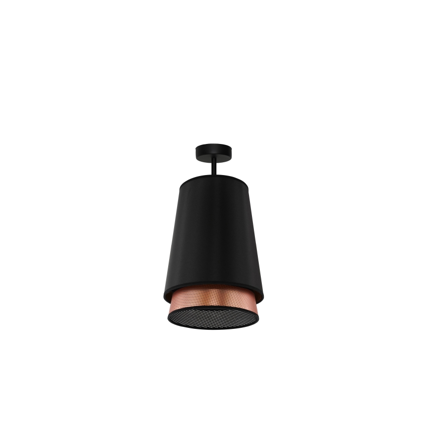 Duolla - Ytmonterad ljuskrona BELL SHINY 1xE27/15W/230V diameter 25 cm svart/koppar