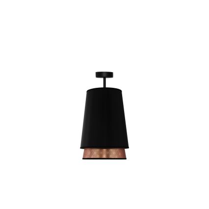 Duolla - Ytmonterad ljuskrona BELL SHINY 1xE27/15W/230V diameter 25 cm svart/koppar