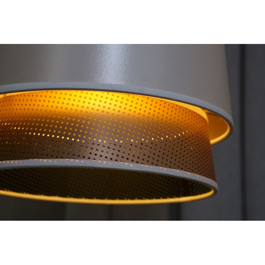 Duolla - Ytmonterad ljuskrona BELL SHINY 1xE27/15W/230V diameter 25 cm vit/koppar