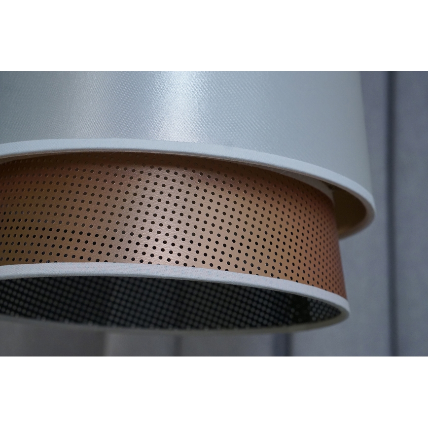 Duolla - Ytmonterad ljuskrona BELL SHINY 1xE27/15W/230V diameter 25 cm vit/koppar