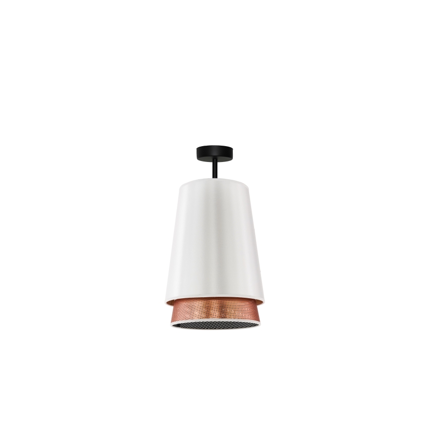 Duolla - Ytmonterad ljuskrona BELL SHINY 1xE27/15W/230V diameter 25 cm vit/koppar