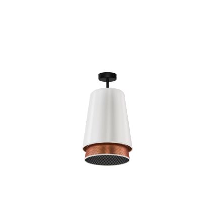 Duolla - Ytmonterad ljuskrona BELL SHINY 1xE27/15W/230V diameter 25 cm vit/koppar