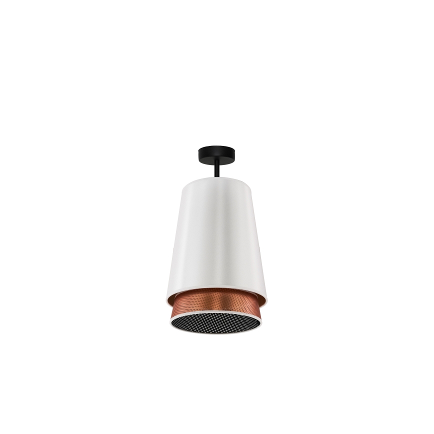Duolla - Ytmonterad ljuskrona BELL SHINY 1xE27/15W/230V diameter 25 cm vit/koppar