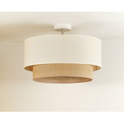 Duolla - Ytmonterad ljuskrona BOHO 1xE27/15W/230V diameter 45 cm grädde/brun