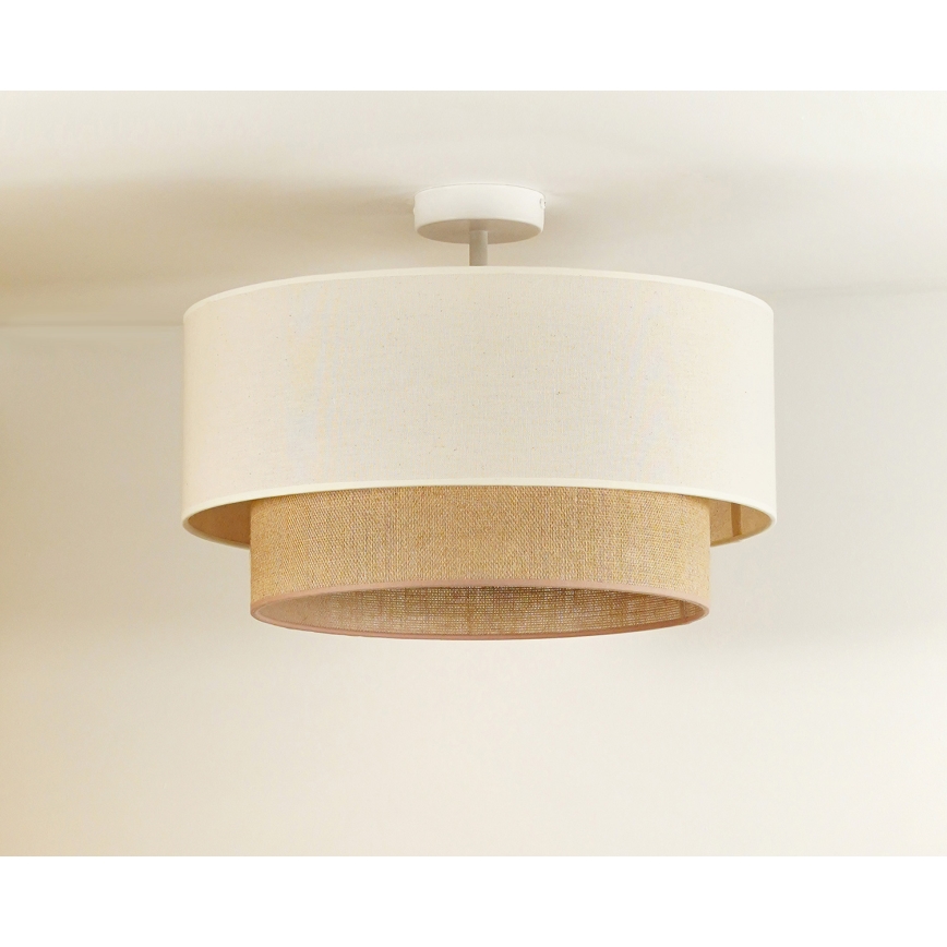 Duolla - Ytmonterad ljuskrona BOHO 1xE27/15W/230V diameter 45 cm grädde/brun