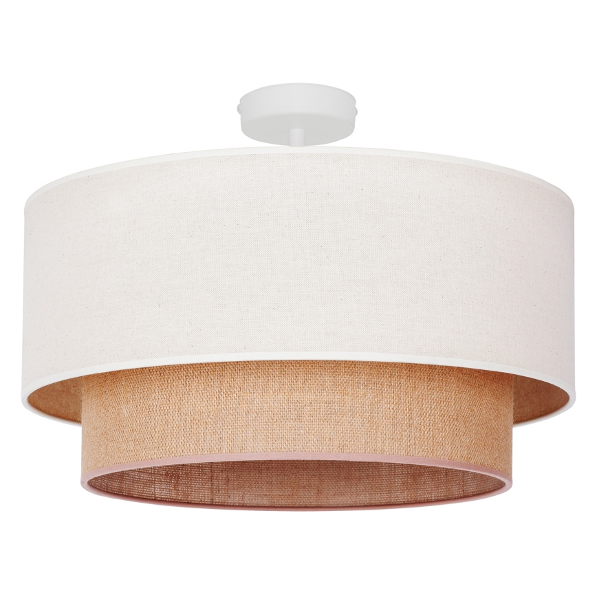 Duolla - Ytmonterad ljuskrona BOHO 1xE27/15W/230V diameter 45 cm grädde/brun
