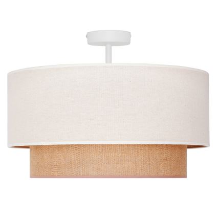 Duolla - Ytmonterad ljuskrona BOHO 1xE27/15W/230V diameter 45 cm grädde/brun