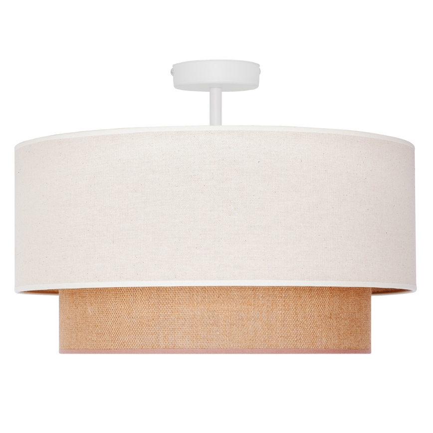 Duolla - Ytmonterad ljuskrona BOHO 1xE27/15W/230V diameter 45 cm grädde/brun