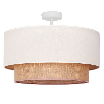 Duolla - Ytmonterad ljuskrona BOHO 1xE27/15W/230V diameter 45 cm grädde/brun