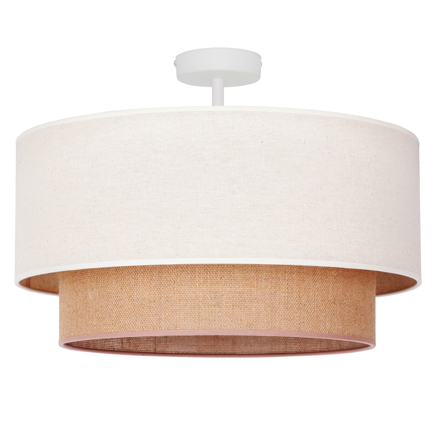 Duolla - Ytmonterad ljuskrona BOHO 1xE27/15W/230V diameter 45 cm grädde/brun