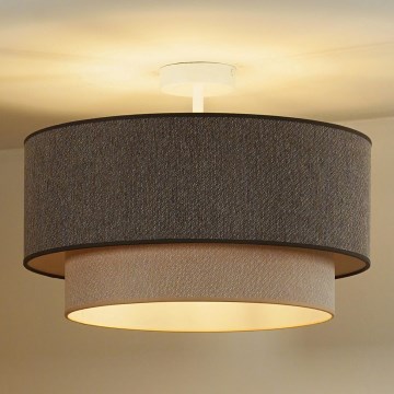 Duolla - Ytmonterad ljuskrona BOHO ECO RECYCLING 1xE27/15W/230V diameter 45 cm brun/grädde