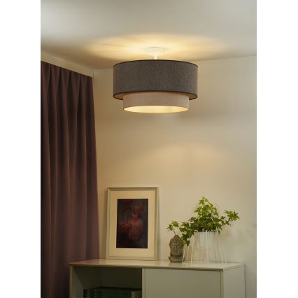 Duolla - Ytmonterad ljuskrona BOHO ECO RECYCLING 1xE27/15W/230V diameter 45 cm brun/grädde