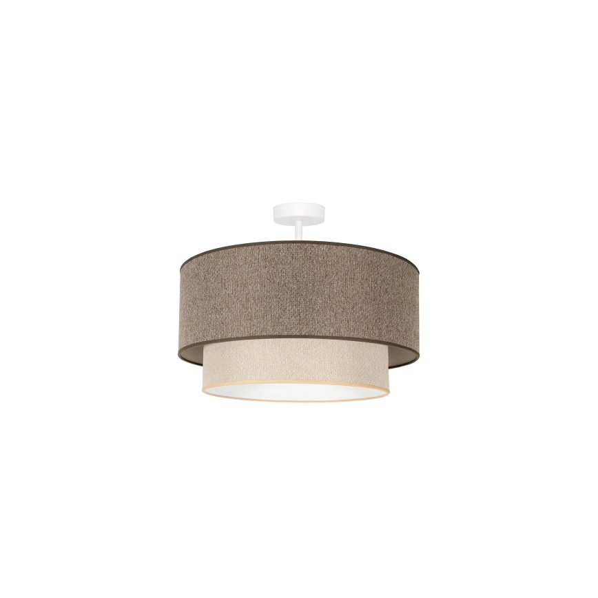 Duolla - Ytmonterad ljuskrona BOHO ECO RECYCLING 1xE27/15W/230V diameter 45 cm brun/grädde