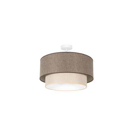 Duolla - Ytmonterad ljuskrona BOHO ECO RECYCLING 1xE27/15W/230V diameter 45 cm brun/grädde