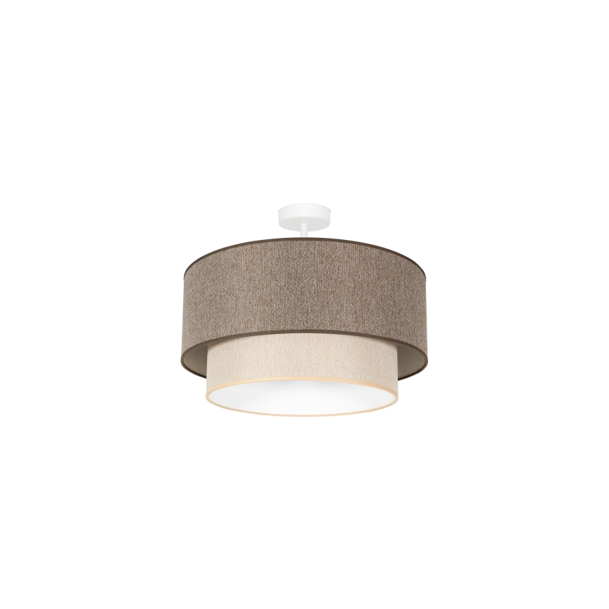Duolla - Ytmonterad ljuskrona BOHO ECO RECYCLING 1xE27/15W/230V diameter 45 cm brun/grädde