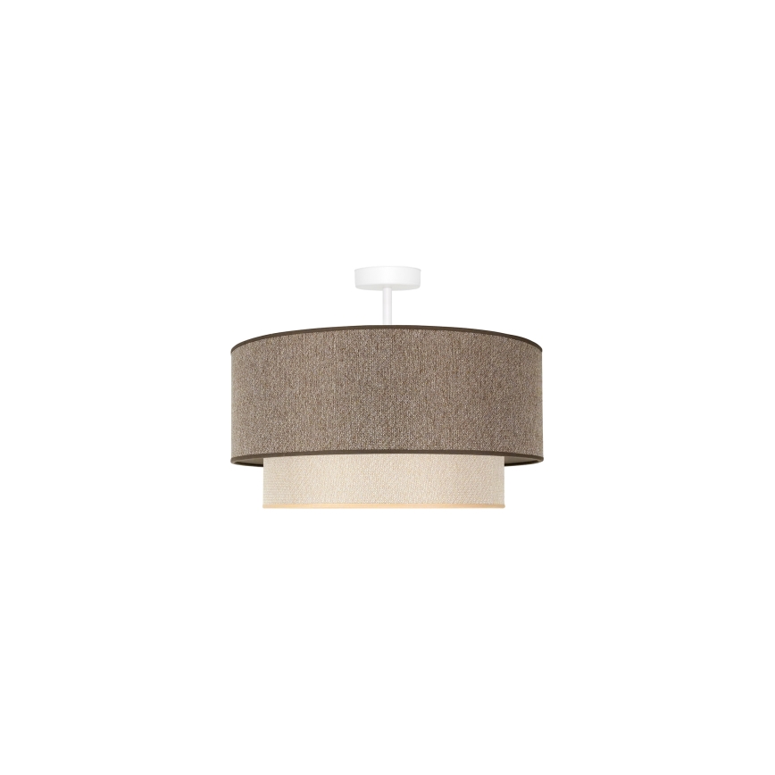 Duolla - Ytmonterad ljuskrona BOHO ECO RECYCLING 1xE27/15W/230V diameter 45 cm brun/grädde