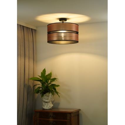 Duolla - Ytmonterad ljuskrona COPPER SHINY 1xE27/15W/230V diameter 40 cm koppar/svart