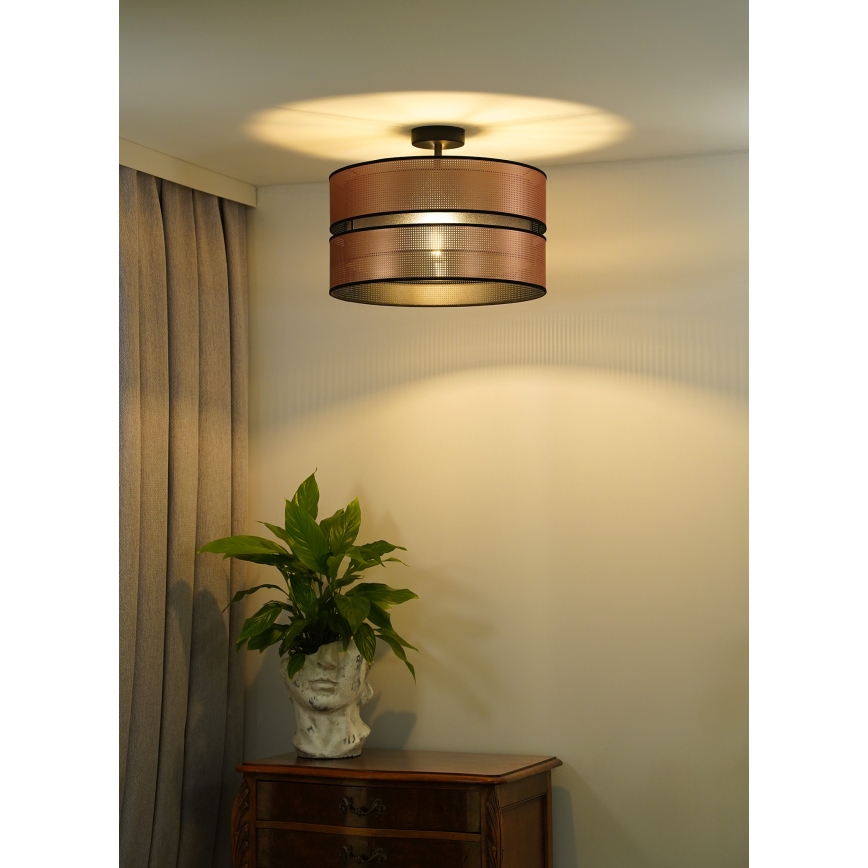 Duolla - Ytmonterad ljuskrona COPPER SHINY 1xE27/15W/230V diameter 40 cm koppar/svart