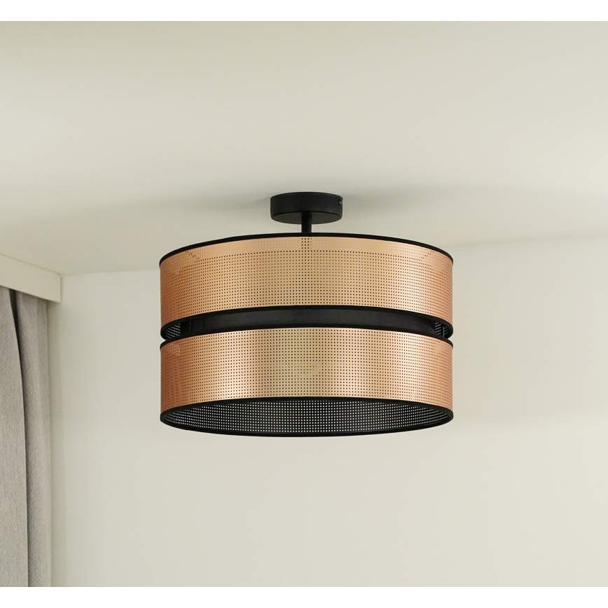 Duolla - Ytmonterad ljuskrona COPPER SHINY 1xE27/15W/230V diameter 40 cm koppar/svart