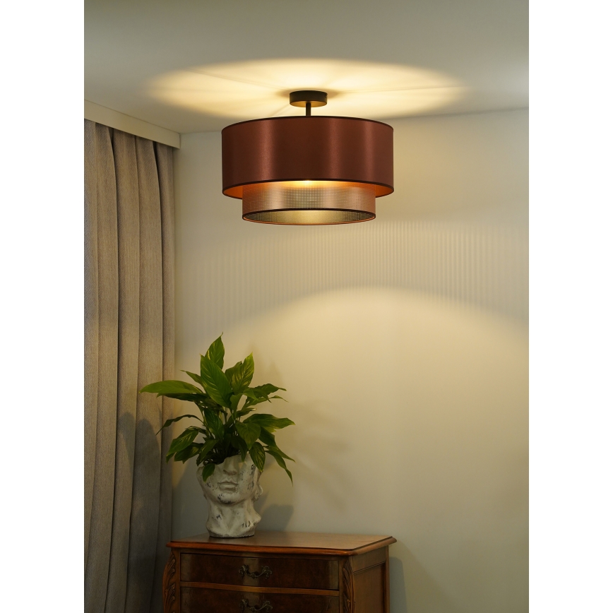 Duolla - Ytmonterad ljuskrona COPPER SHINY 1xE27/15W/230V diameter 45 cm koppar