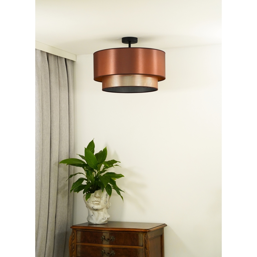 Duolla - Ytmonterad ljuskrona COPPER SHINY 1xE27/15W/230V diameter 45 cm koppar