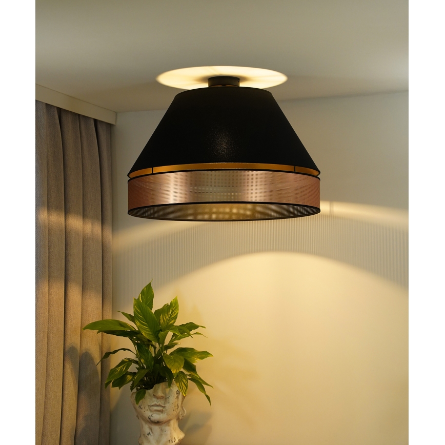 Duolla - Ytmonterad ljuskrona COPPER SHINY 1xE27/15W/230V diameter 60 cm svart/koppar