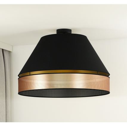 Duolla - Ytmonterad ljuskrona COPPER SHINY 1xE27/15W/230V diameter 60 cm svart/koppar
