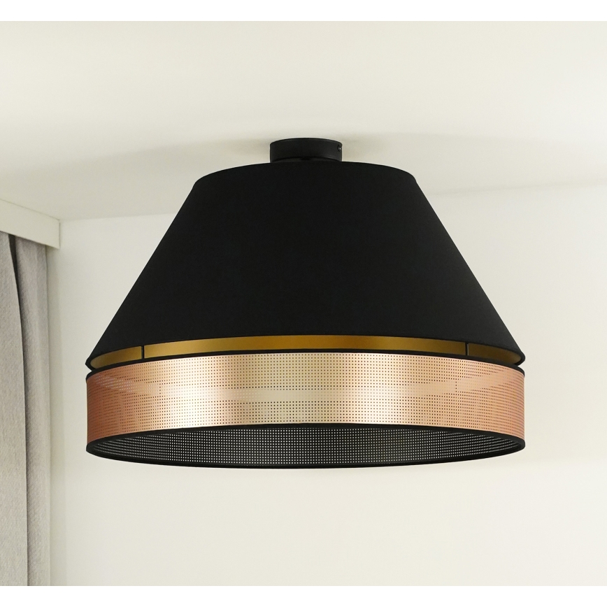Duolla - Ytmonterad ljuskrona COPPER SHINY 1xE27/15W/230V diameter 60 cm svart/koppar