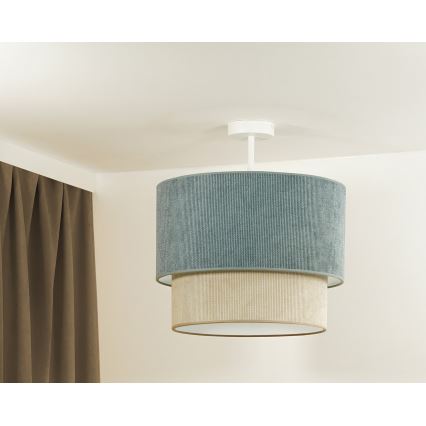 Duolla - Ytmonterad ljuskrona CORDUROY 1xE27/15W/230V diameter 40 cm blå/beige