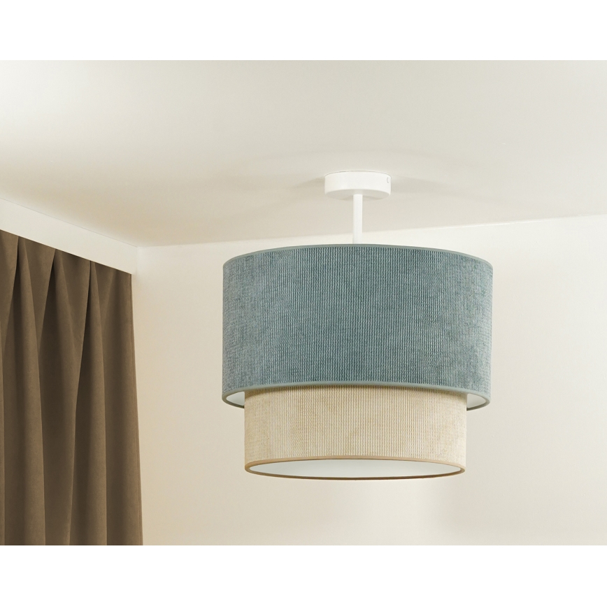 Duolla - Ytmonterad ljuskrona CORDUROY 1xE27/15W/230V diameter 40 cm blå/beige
