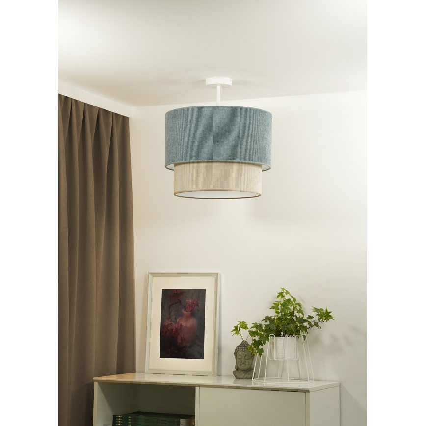 Duolla - Ytmonterad ljuskrona CORDUROY 1xE27/15W/230V diameter 40 cm blå/beige