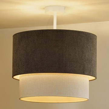 Duolla - Ytmonterad ljuskrona CORDUROY 1xE27/15W/230V diameter 40 cm brun/grädde
