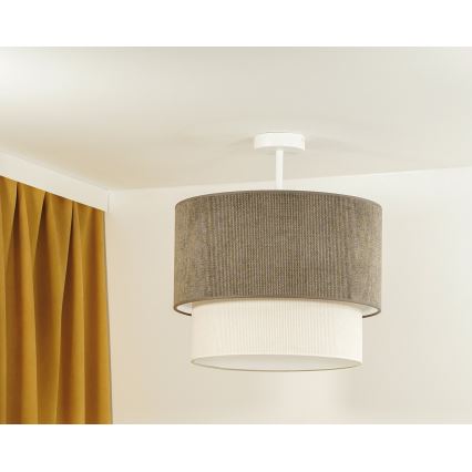 Duolla - Ytmonterad ljuskrona CORDUROY 1xE27/15W/230V diameter 40 cm brun/grädde