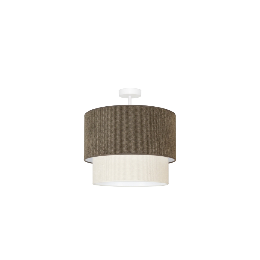 Duolla - Ytmonterad ljuskrona CORDUROY 1xE27/15W/230V diameter 40 cm brun/grädde