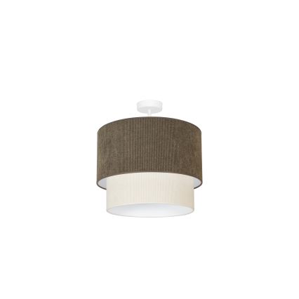 Duolla - Ytmonterad ljuskrona CORDUROY 1xE27/15W/230V diameter 40 cm brun/grädde