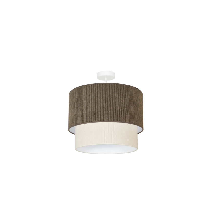 Duolla - Ytmonterad ljuskrona CORDUROY 1xE27/15W/230V diameter 40 cm brun/grädde