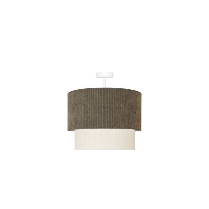 Duolla - Ytmonterad ljuskrona CORDUROY 1xE27/15W/230V diameter 40 cm brun/grädde