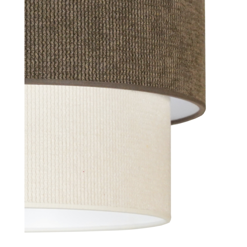 Duolla - Ytmonterad ljuskrona CORDUROY 1xE27/15W/230V diameter 40 cm brun/grädde