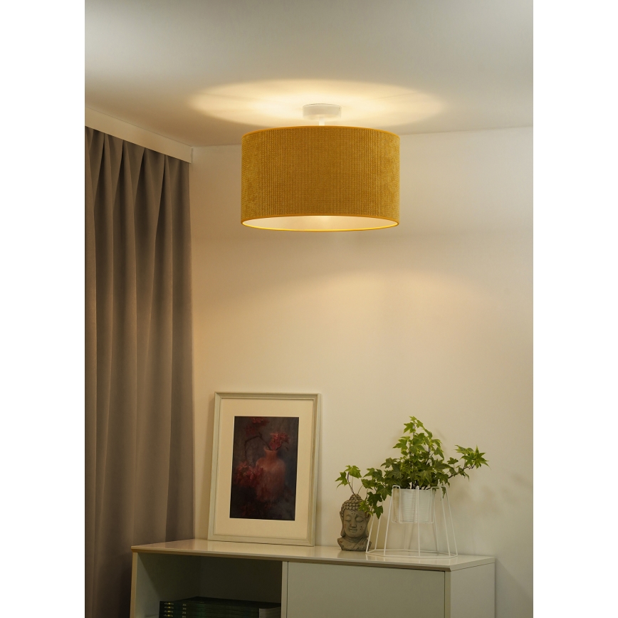 Duolla - Ytmonterad ljuskrona CORDUROY 1xE27/15W/230V diameter 40 cm gul